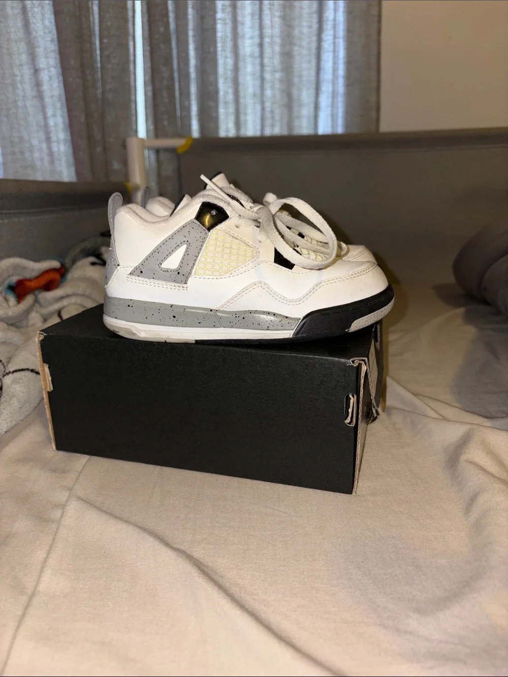 Jordan Kids White, Black & Red Retro Sneakers